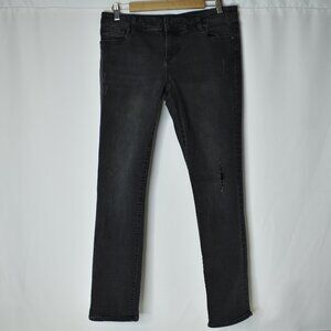 Kut from the Kloth Women's Jeans Catherine Boyfriend Distressed Dark Grey